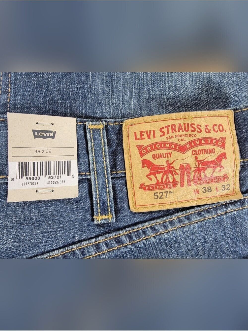 NEW Men's Levi's 527 Slim Bootcut Jeans 38x32 Blue Medium Wash 100% Cotton NWT - Picture 8 of 12